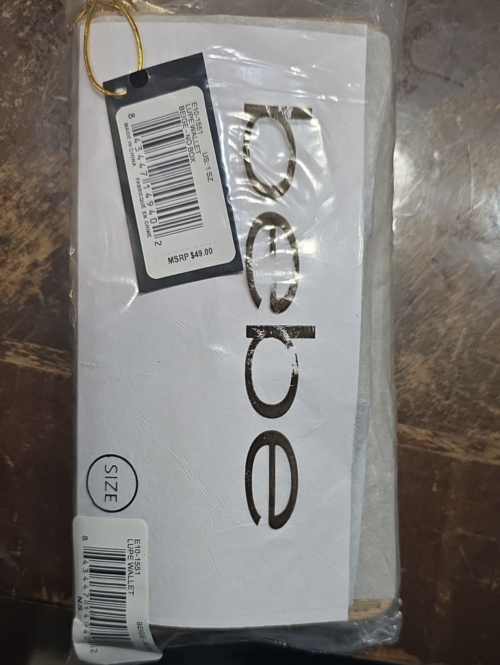 NWT bebe Lupe Wallet - Beige W/gold Accents MSRP $49